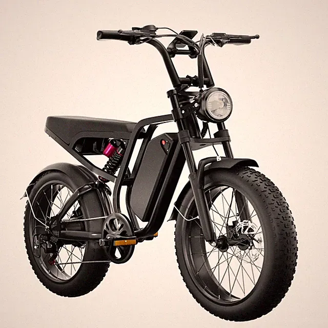 20" Fat Tires Mechanical Wire Brake Electric Bikes 31 MPH 7 Speed 48V 16Ah 1000W