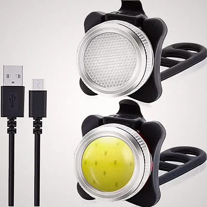 4Set USB Rechargeable LED MTB Bicycle Light Racing Bike Front Headlight RearLamp