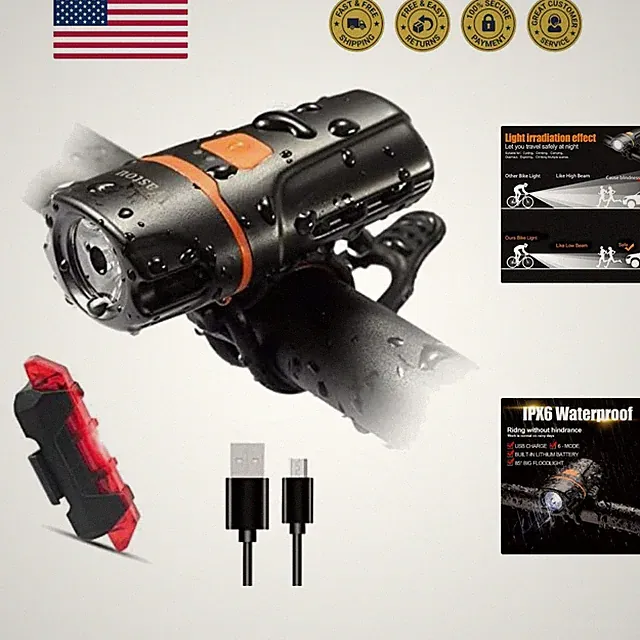Bike Lights, Super Bright Bike Front Light 1200 Lumen, Waterproof 6 Modes Cyc...