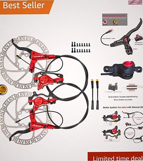 eBike Hydraulic Brake Kit with 160mm Rotors & Power-Off Sensor for Safe Rides