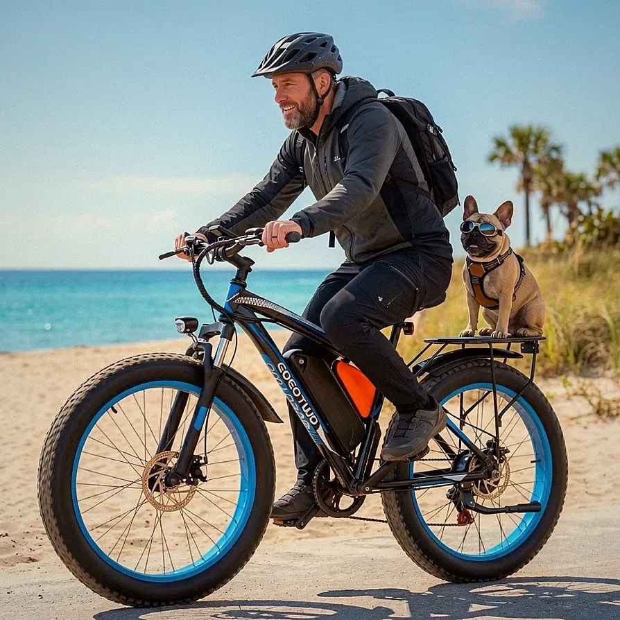 EOEOTWO 1500W 30MPH Electric Bike 48V 20Ah 26" Fat Tire Commuter Ebike Adults
