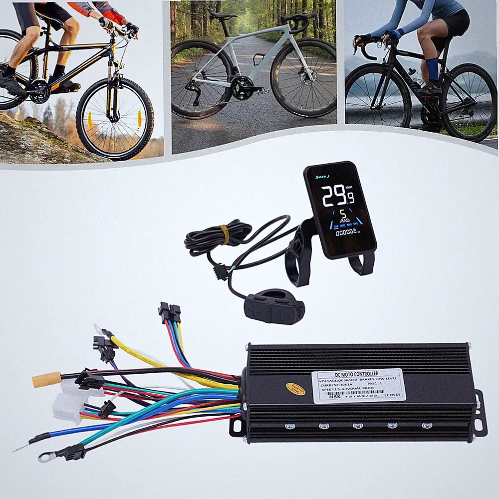 For Electric Bike E-bike 48V Brushless Controller Kit LCD Display Throttle Cable