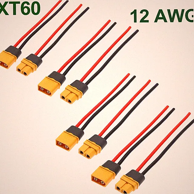 XT60 Plugs Solar Panel to Portable Power Station Ebike Battery Charging Cable